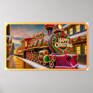 Feestelijke Amerikaanse kersttrein Poster