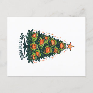 Feestelijke amfibieën: kikkers op een kerstboom zi briefkaart