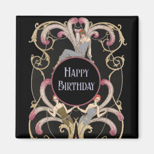 Feestelijke Art Deco Verjaardag Magneet
