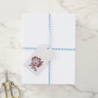 Feestelijke Axolotl Cadeaulabel
