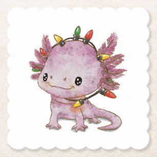feestelijke axolotl kartonnen onderzetters