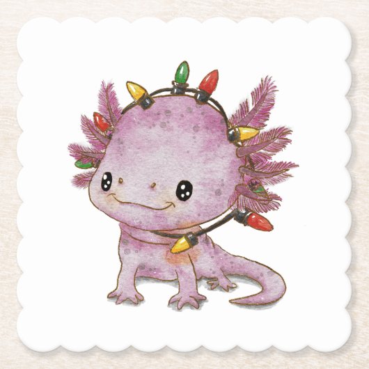 feestelijke axolotl kartonnen onderzetters (Voorkant)