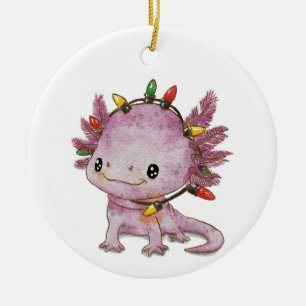 feestelijke axolotl keramisch ornament