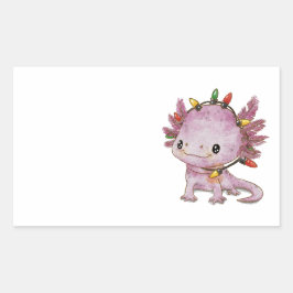 feestelijke axolotl rechthoekige sticker