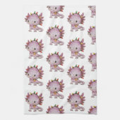 feestelijke axolotl theedoek (Verticaal)