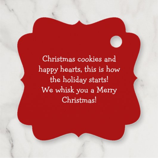 Feestelijke bakgeesten Heldere aangepaste kerst Bedankjes Labels (Achterkant)