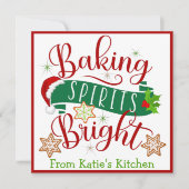 Feestelijke bakgeesten Heldere aangepaste kerst Feestdagenkaart (Voorkant)