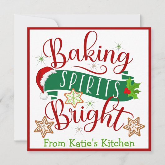 Feestelijke bakgeesten Heldere aangepaste kerst Feestdagenkaart (Voorkant)