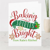 Feestelijke bakgeesten Heldere aangepaste kerst Kaart (Voorkant)
