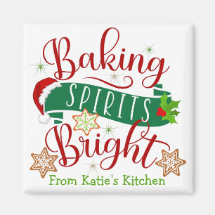 Feestelijke bakgeesten Heldere aangepaste kerst Magneet