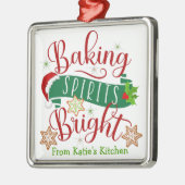 Feestelijke bakgeesten Heldere aangepaste kerst Metalen Ornament (Links)