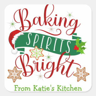 Feestelijke bakgeesten Heldere aangepaste kerst Vierkante Sticker
