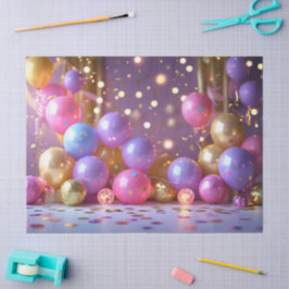 Feestelijke ballonvreugde tissuepapier