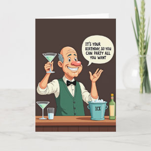 Feestelijke Barman Verjaardagskaart Kaart
