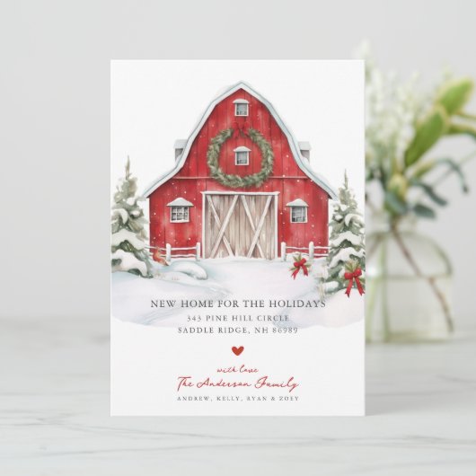 Feestelijke Barnyard Kerstmis Bewegende Aankondigi Aankondiging (Staand voorkant)