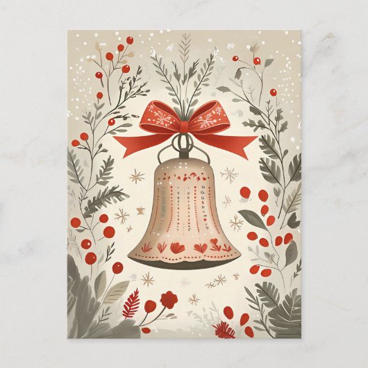 Feestelijke Bell Kerstgroet Briefkaart (Voorkant)