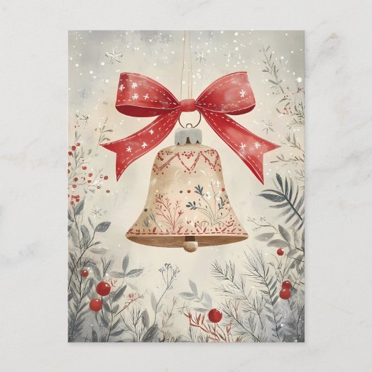 Feestelijke Bell Kerstgroet Briefkaart (Voorkant)