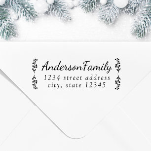 Feestelijke Bes Takken Familie Naam Retouradres Zelfinktende Stempel
