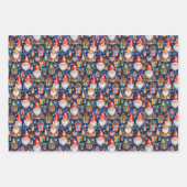 Feestelijke betegelde kerstkabouter inpakpapier vel (Voorkant)