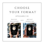 Feestelijke Black Christmas Dinner Party Kaart