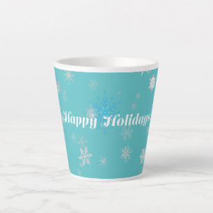 Feestelijke Blauwe en Witte Kerst Mok