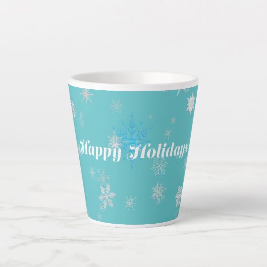 Feestelijke Blauwe en Witte Kerst Mok (Voorkant)