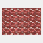 Feestelijke Bloemen en Ho Ho Ho Kerst Inpakpapier Vel (Voorkant 2)