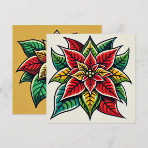 Feestelijke Bloemen Pop Art Poinsettia Scrapbook Kaart
