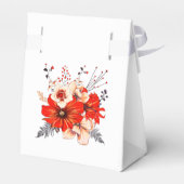 Feestelijke bloemetjes grillige namen Vrolijk Kers Bedankdoosjes (Achterkant)