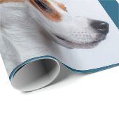 Feestelijke Blue Dog Botten Photo Collage Christma Cadeaupapier (Rol Hoek)