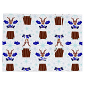 Feestelijke Blue Kasky Kerstrendier Groot Cadeauzakje (Achterkant)