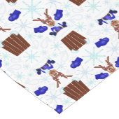 Feestelijke Blue Kasky Kerstrendier Korte Tafelloper (Hoek)