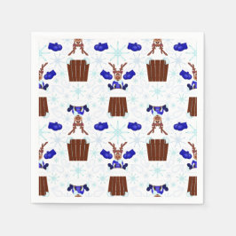 Feestelijke Blue Kasky Kerstrendier Servet