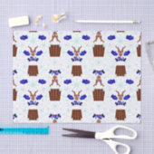 Feestelijke Blue Kasky Kerstrendier Tissuepapier (Craft)