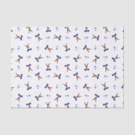 Feestelijke Blue Kasky Kerstrendier Tissuepapier