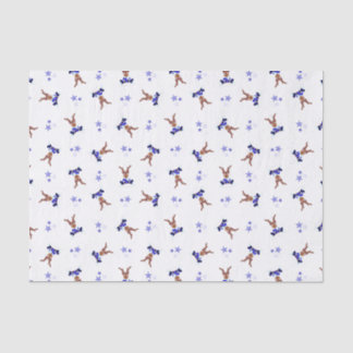 Feestelijke Blue Kasky Kerstrendier Tissuepapier