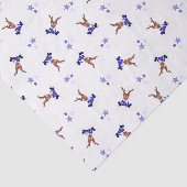 Feestelijke Blue Kasky Kerstrendier Tissuepapier (Detail)