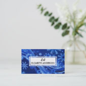 Feestelijke Blue Snowflake Winter Visitekaartjes (Staand voorkant)