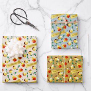 Feestelijke boerderijpitten Boho Kerst Keuken Inpakpapier Vel