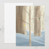 Feestelijke boom in een besneeuwd bos feestdagenkaart (Voorkant / Achterkant)