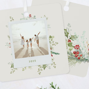 Feestelijke Botanical Craft Christmas Fotoalbum Metalen Ornament
