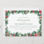 Feestelijke Botanische Rand Kerstfeest Kaart (Voorkant)