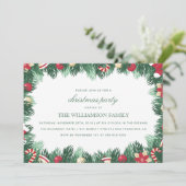Feestelijke Botanische Rand Kerstfeest Kaart (Staand voorkant)
