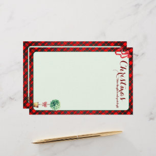 Feestelijke botanische rustieke kerst rood groen r briefpapier