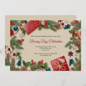 Feestelijke Boxing Day Uitnodigingen (Voorkant / Achterkant)