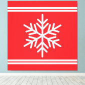 Feestelijke Bright Red White Racing Stripes Snowfl Canvas Afdruk (Insitu (Houten vloer))