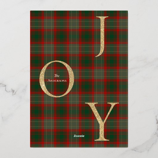 Feestelijke Buffalo Plaid 3 Foto's collage Kerstmi Folie Feestdagenkaart (Achterkant)