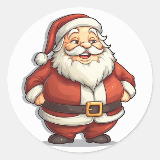 Feestelijke buik Santa Claus Sticker (Voorkant)