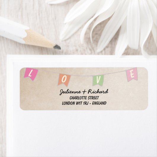 Feestelijke  Bunting Banner Bruiloft Etiket (Insitu)