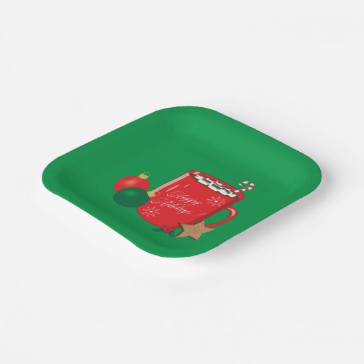 Feestelijke cacao Mok Green Holiday Paper Bord (Gebogen)
